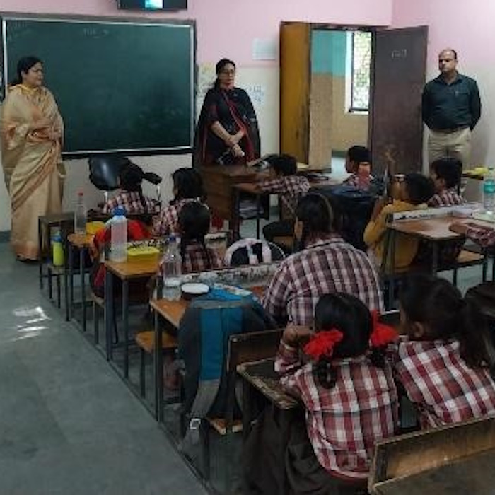 Classes in MCD school in Delhi